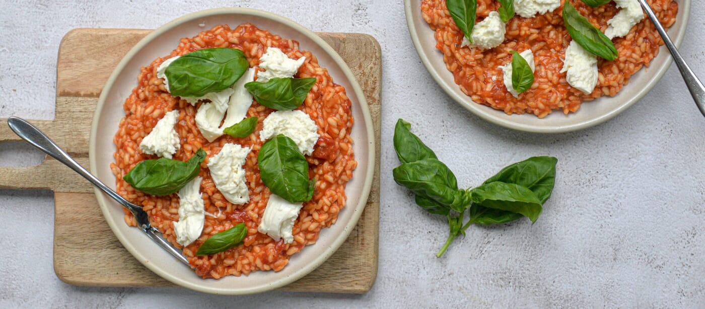 Mozzarella Risotto Tomato, Mozzarella & Basil Risotto - TOUT'S